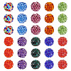 30Pcs Glass Rhinestone Clay Pave Round Beads RB-TA0001-27B-2