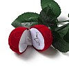 Flocking Plastic Rose Finger Ring Boxes CON-C015-02A-2