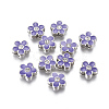 Rhinestone Alloy Slide Charms RSB359-8-1