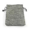 Polyester Imitation Burlap Packing Pouches Drawstring Bags ABAG-R005-18x13-04-1