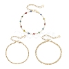304 Stainless Steel Cable Chains & Evil Eye Lampwork Link Chains Bracelets for Women BJEW-JB12449-01-4