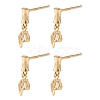 SHEGRACE Brass Micro Pave Cubic Zirconia Stud Earrings XGRQ4N987-713G-1