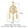 Brass Micro Pave Cubic Zirconia Pendants ZIRC-OY001-50G-2