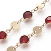 Handmade Flat Round Glass Beaded Chains CHC-G008-04LG-02-2