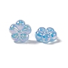 UV Plating Rainbow Iridescent Acrylic Flower Beads X-PACR-M003-10-2