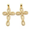Rack Plating Brass Micro Pave Cubic Zirconia Pendants KK-F869-12G-1