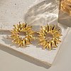304 Stainless Steel Sun Stud Earrings EJEW-A141-01G-1