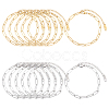 16Pcs 2 Colors 304 Stainless Steel Paperclip Chains Bracelets for Women BJEW-ME0001-23-1