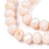 Electroplate Opaque Solid Color Glass Beads Strands X1-EGLA-A034-P6mm-L20-2