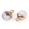 Synthetic Opalite Flat Round/Donut Charms G-I347-18-3