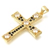 Brass Pave Clear Cubic Zirconia Pendants KK-M101-05G-03-2