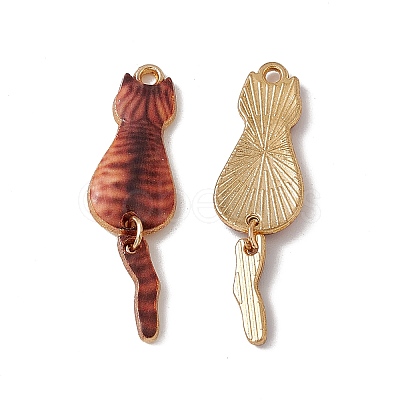 Rack Plating Alloy Enamel Pendants X-ENAM-K050-01G-1