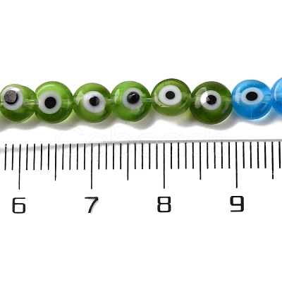 Chakra Theme Handmade Evil Eye Lampwork Beads Strands LAMP-G164-07A-1
