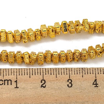 Electroplated Natural Lava Rock Beads Strands G-I360-H02-1