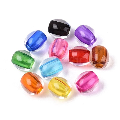 Transparent Acrylic European Beads OACR-Q200-11-1