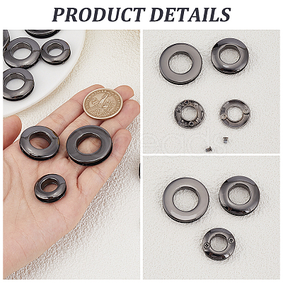 18Pcs 3 Styles Alloy Grommet Eyelet Findings FIND-CL0002-21B-1