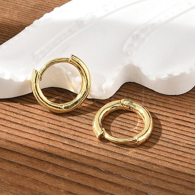 Brass Huggie Hoop Earrings KK-D063-04G-1