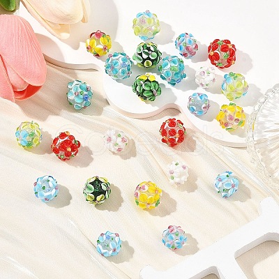 8Pcs 8 Colors Handmade Bumpy Lampwork Beads LAMP-YW0004-17-1
