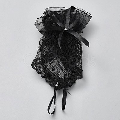 Polyester Stretch Short Fishing Net Gloves AJEW-WH0470-26-1