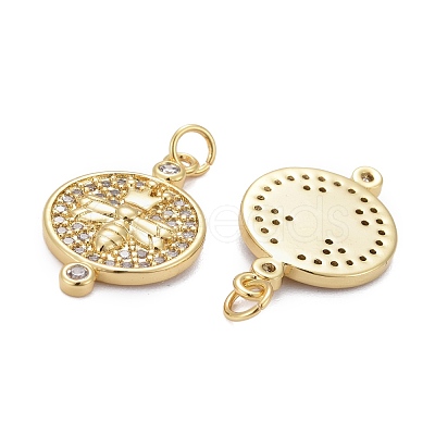 Brass Micro Pave Clear Cubic Zirconia Pendants ZIRC-Z011-16G-1