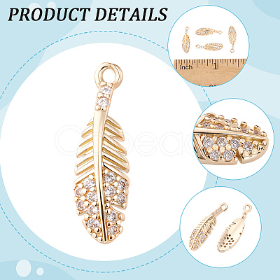 20Pcs Brass Micro Pave Cubic Zirconia Pendants KK-BBC0025-98-1