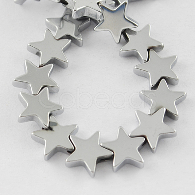 Non-magnetic Synthetic Hematite Beads Strands X-G-Q887-6x6mm-7-1
