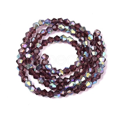 AB Color Plated Transparent Glass Beads Strands GLAA-G127-01-01K-1