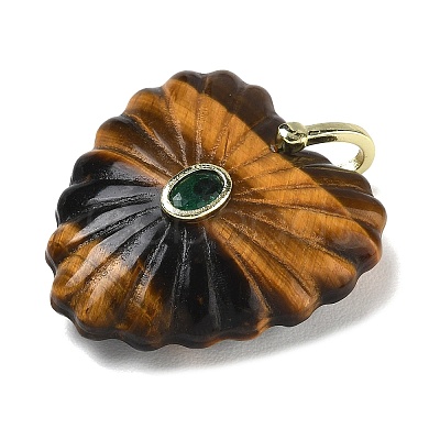 Natural Tiger Eye Carved Pendants G-C276-01G-11-1