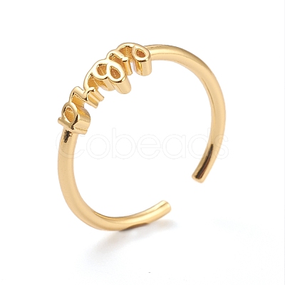 Constellation/Zodiac Sign Brass Cuff Rings RJEW-J074-05G-K-1