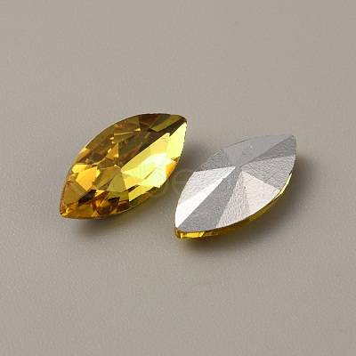 Glass Rhinestone Cabochons RGLA-WH0001-08N-1