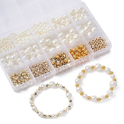 10Style Imitated Pearl Acrylic Beads and CCB Plastic Beads DIY-YW0007-51-1