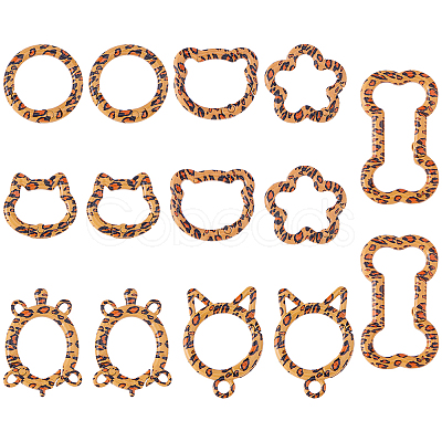 14Pcs 7 Styles Alloy Spring Gate Rings FIND-HS0002-70-1