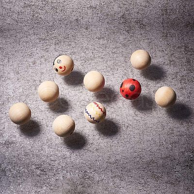 Round Unfinished Wood Beads WOOD-PH0008-12-1
