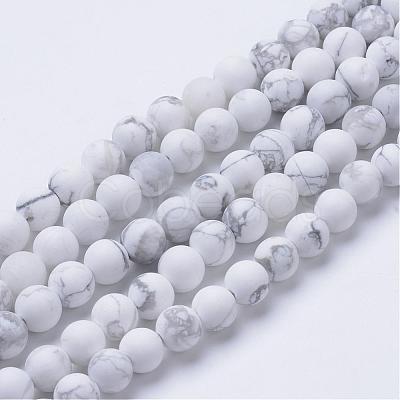 Natural Howlite Beads Strands G-T055-6mm-02-1