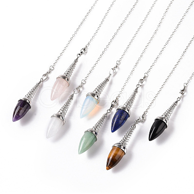 Mixed Gemstone Dowsing Pendulum Big Pendants G-A210-02P-1