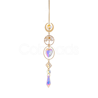 Glass Cone Hanging Suncatcher Prism Ornament PW-WG88031-01-1