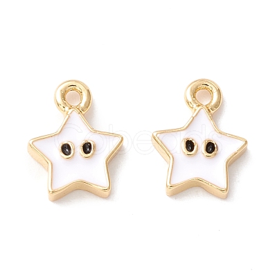 Rack Plating Eco-friendly Brass Enamel Charms KK-D073-01G-04-NR-1
