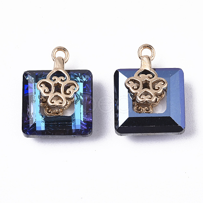 Electroplate Glass Charms EGLA-N005-002A-1