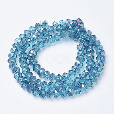 Electroplate Transparent Glass Beads Strands EGLA-A034-T2mm-F17-1
