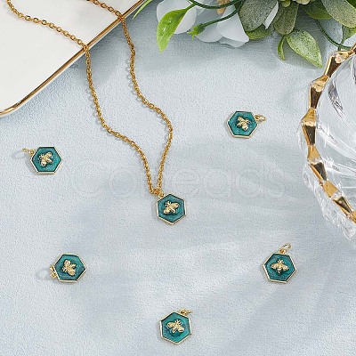 6Pcs Brass Enamel Charms KK-BBC0020-70-1