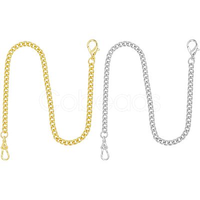 2Pcs 2 Style Iron Clip Pocket Watch Chain DIY-UN0003-62-1