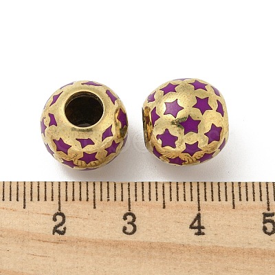 Brass Enamel European Beads FIND-E044-15G-01-1