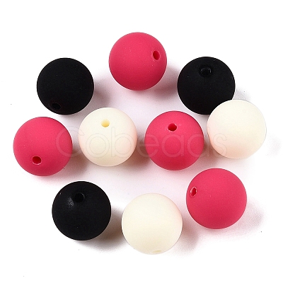 Rubberized Style Imitated Silicone Acrylic Beads MACR-T048-01A-03-1