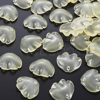 Transparent Baking Paint Imitation Jade Glass Pendants DGLA-Q025-001C-1