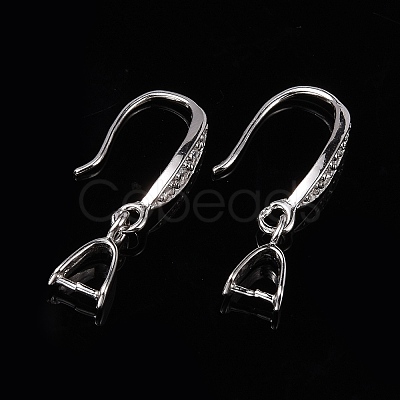 Anti-Tarnish Rhodium Plated 925 Sterling Silver Earring Hooks STER-F033-55P-1