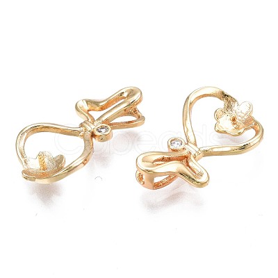 Brass Micro Pave Cubic Zirconia Peg Bails Pendants KK-N232-241-1
