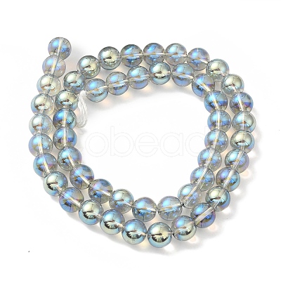 Transparent Electroplate Glass Beads Strands GLAA-T032-T8mm-C04-1