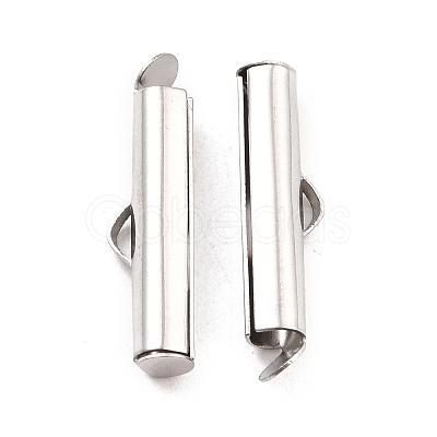 Non-Tarnish 304 Stainless Steel Slide On End Clasp Tubes STAS-C044-08B-P-1
