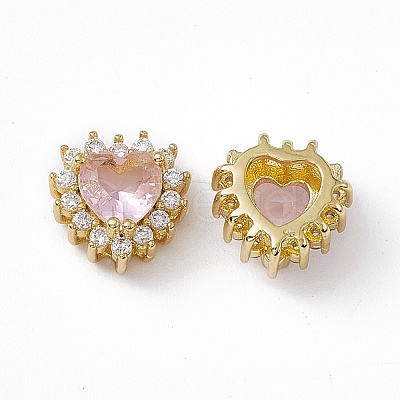 Rack Plating Brass Micro Pave Cubic Zirconia Beads KK-C007-12G-10-1