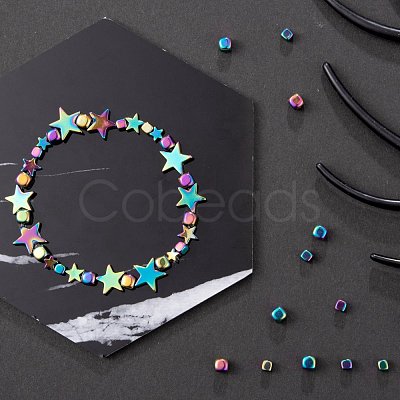 4 Strands 2 Sizes Electroplate Non-magnetic Synthetic Hematite Beads Strands G-LS0001-70-1
